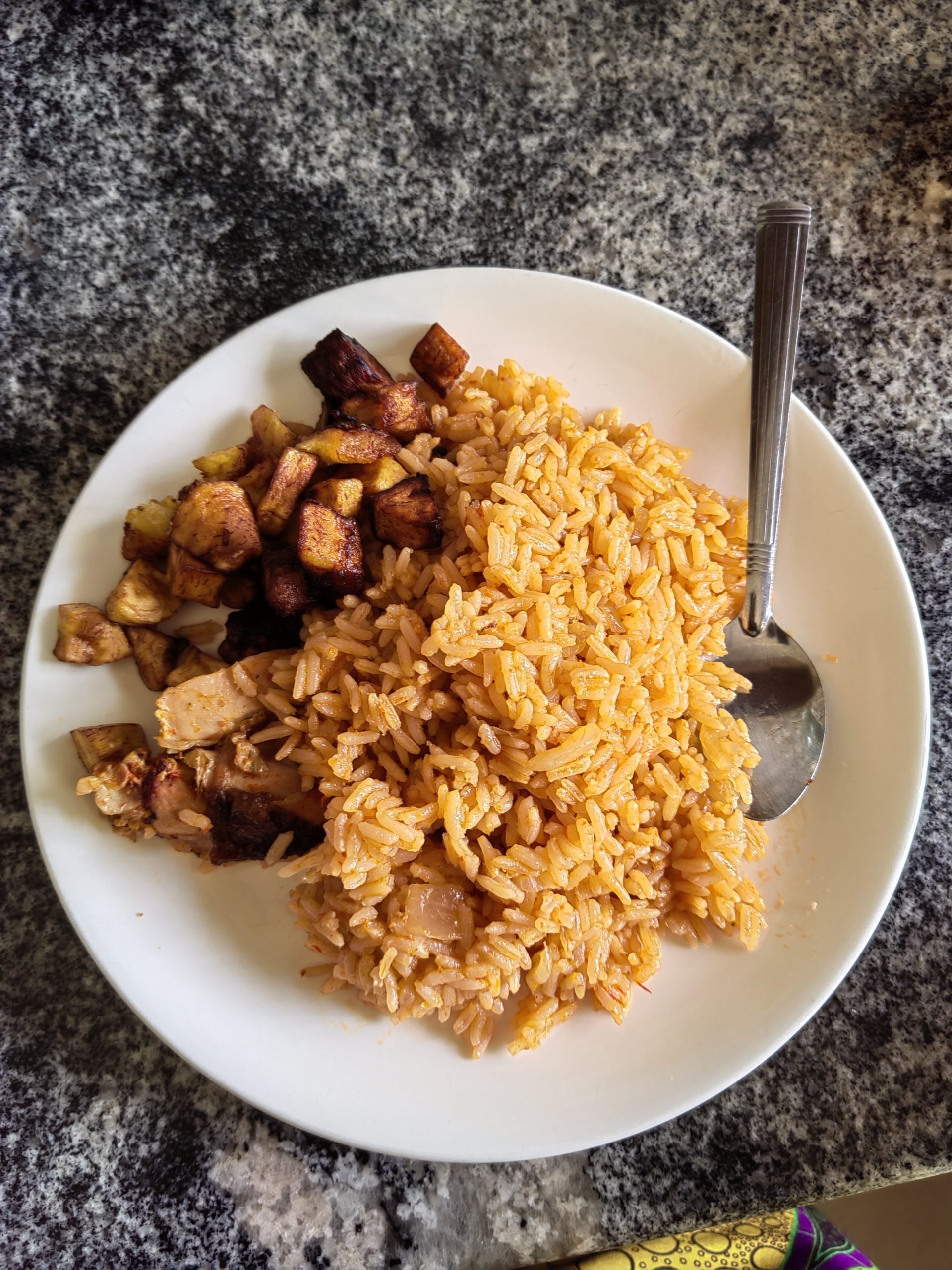 Jollof Rice with Plantain and Chicken