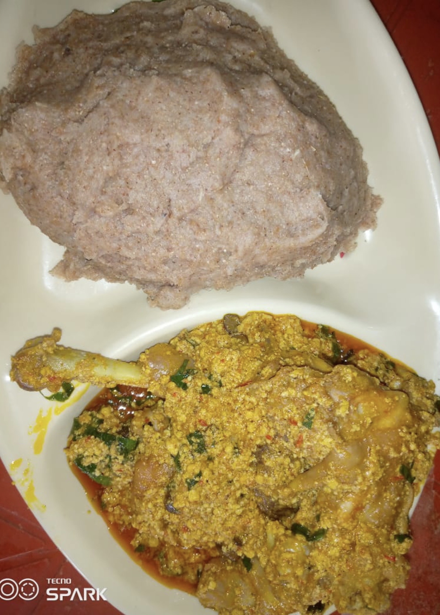 Egusi soup and wheat