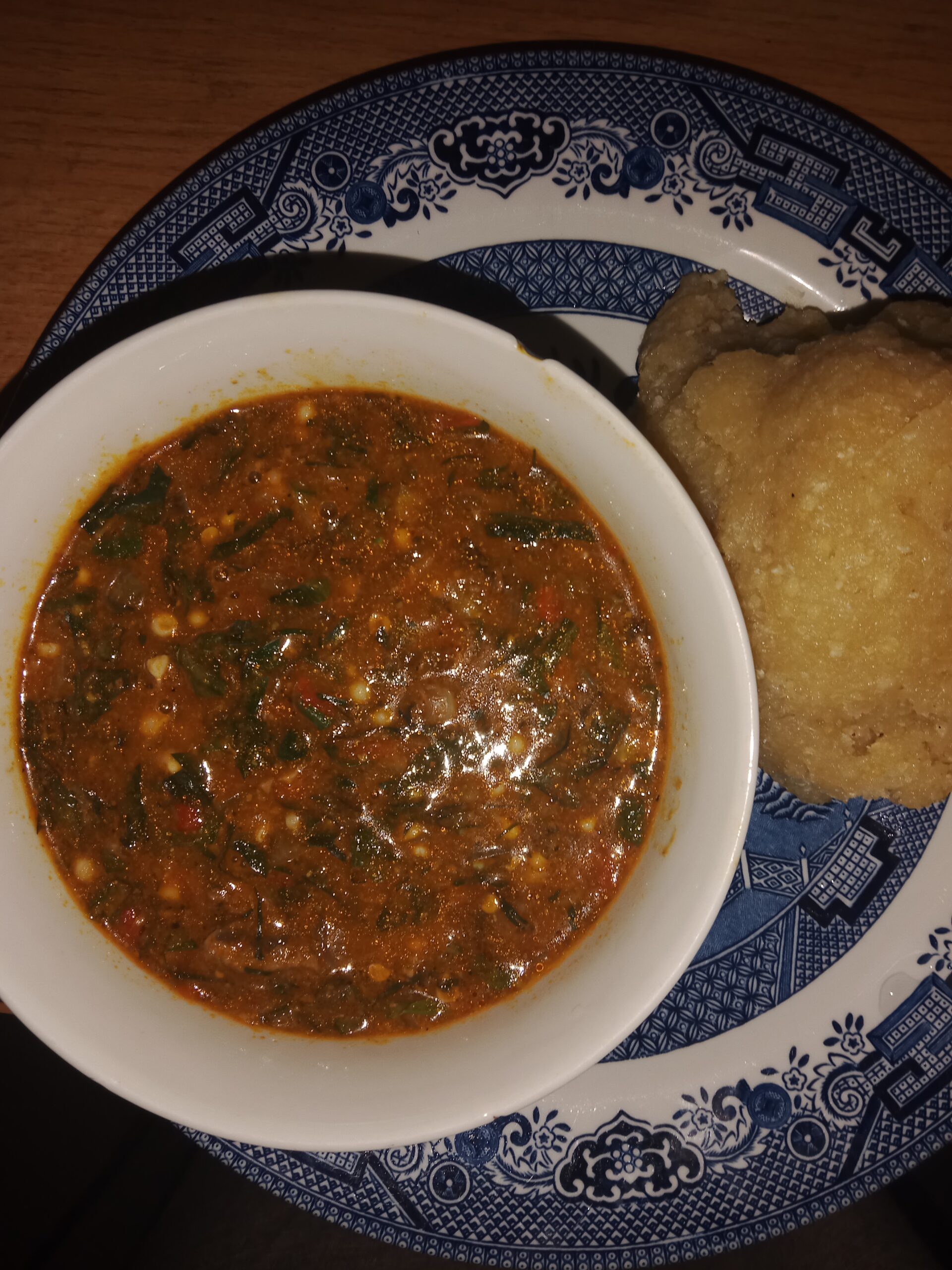 Ogbono soup with okro