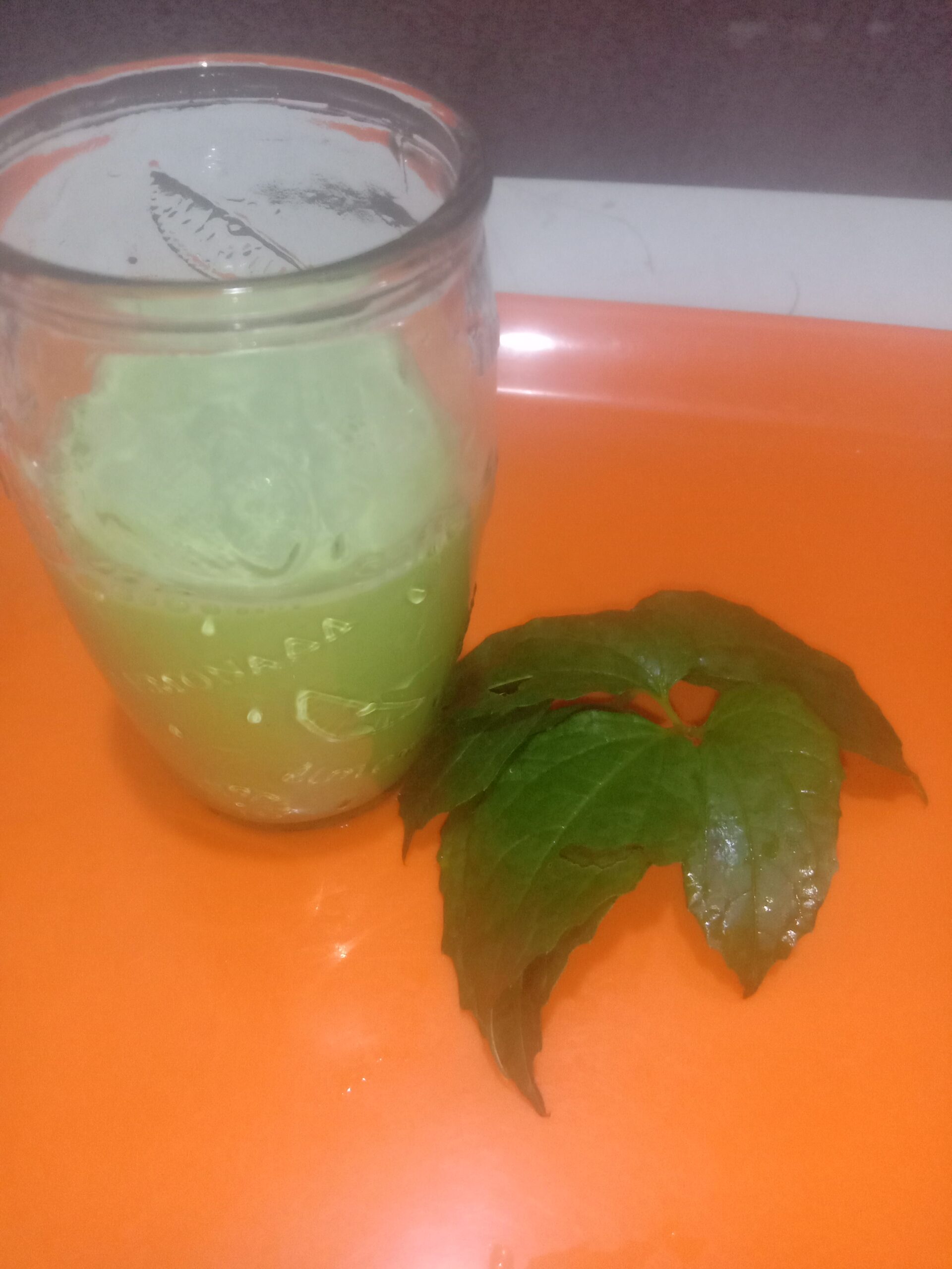 Ugu leaves  and milk drink
