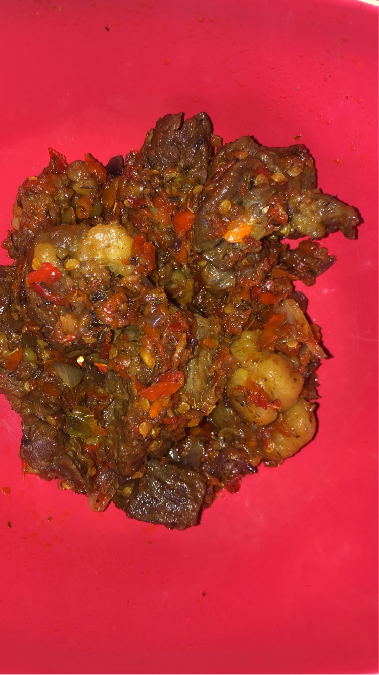 Peppered meat